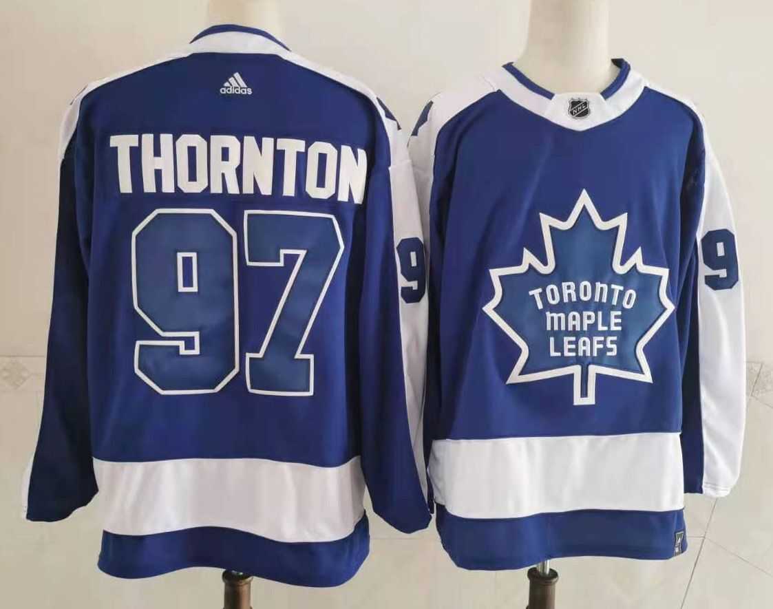 Men Toronto Maple Leafs 97 Thornton Blue Authentic Stitched 2021 Adidias NHL Jersey